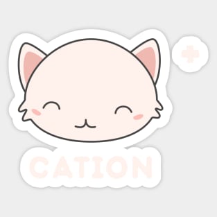 Kawaii Cute Cat Science Pun T-Shirt Sticker